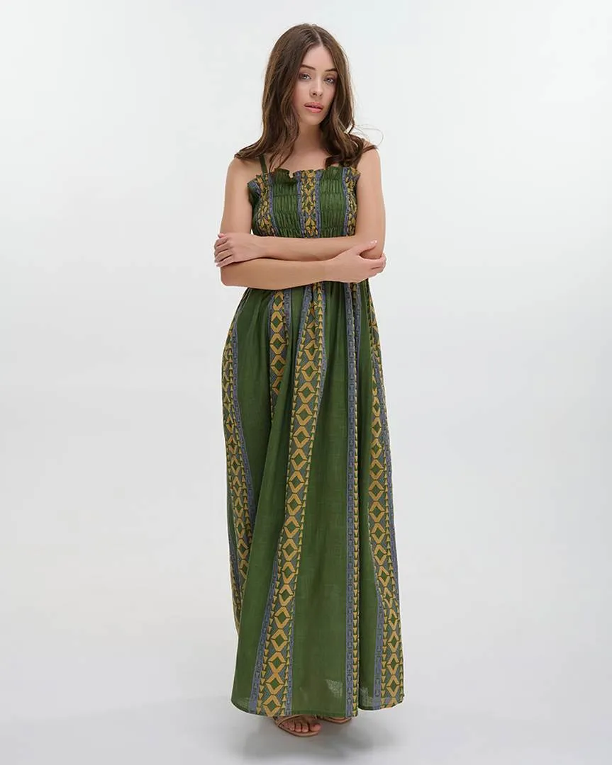 ΦΟΡΕΜΑ ΜΑΚΡΥ ΑΜΑΝΙΚΟ ΧΑΚΙ ΜΕ ΚΕΝΤΗΤΕΣ ΛΕΠΤΟΜΕΡΕΙΕΣ ONE SIZE (100% COTTON)