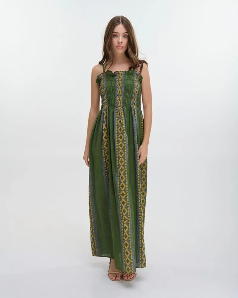 ΦΟΡΕΜΑ ΜΑΚΡΥ ΑΜΑΝΙΚΟ ΧΑΚΙ ΜΕ ΚΕΝΤΗΤΕΣ ΛΕΠΤΟΜΕΡΕΙΕΣ ONE SIZE (100% COTTON) ΦΟΡΕΜΑ ΜΑΚΡΥ ΑΜΑΝΙΚΟ ΧΑΚΙ ΜΕ ΚΕΝΤΗΤΕΣ ΛΕΠΤΟΜΕΡΕΙΕΣ ONE SIZE (100% COTTON)