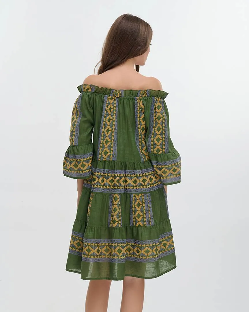 ΦΟΡΕΜΑ ΚΟΝΤΟ ME 3/4 MANIKI ΧΑΚΙ ΜΕ ΚΕΝΤΗΤΕΣ ΛΕΠΤΟΜΕΡΕΙΕΣ ONE SIZE (100% COTTON) ΦΟΡΕΜΑ ΚΟΝΤΟ ME 3/4 MANIKI ΧΑΚΙ ΜΕ ΚΕΝΤΗΤΕΣ ΛΕΠΤΟΜΕΡΕΙΕΣ ONE SIZE (100% COTTON)