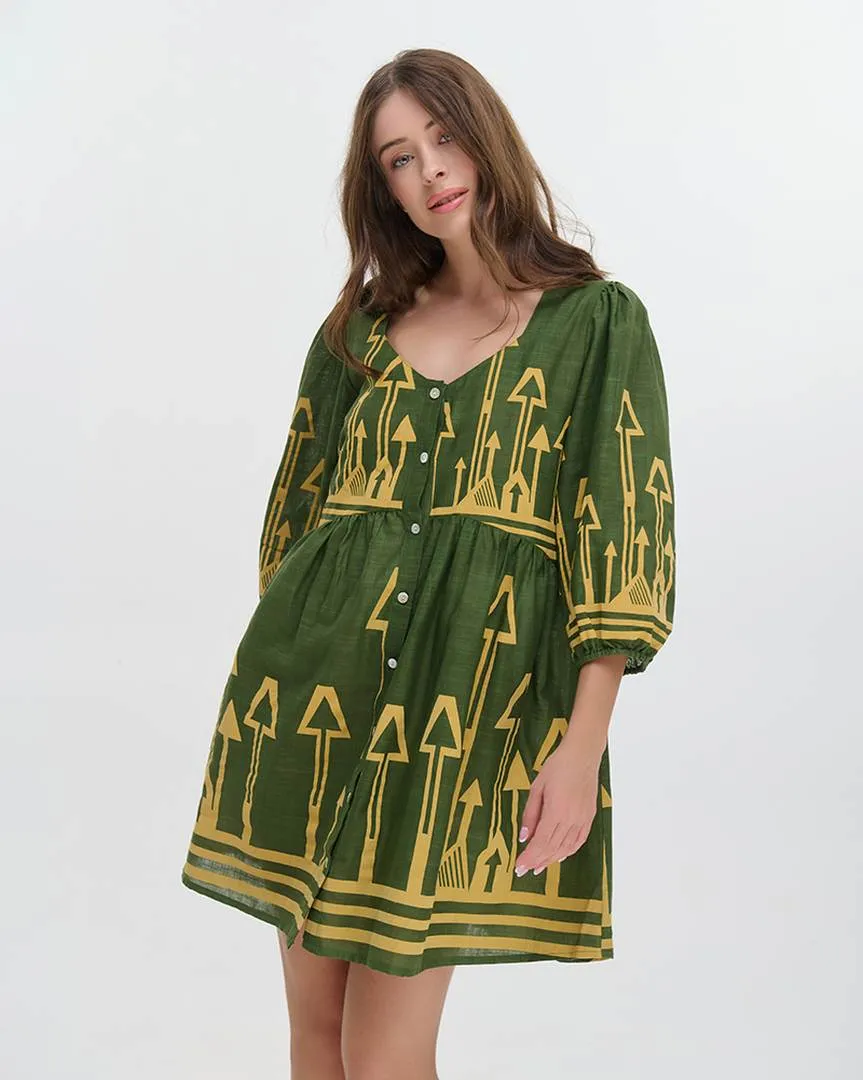 ΦΟΡΕΜΑ ΚΟΝΤΟ ME ΜΑΚΡΥ MANIKI ΧΑΚΙ ΜΕ ΧΡΥΣΕΣ ΚΕΝΤΗΤΕΣ ΛΕΠΤΟΜΕΡΕΙΕΣ ONE SIZE (100% COTTON)