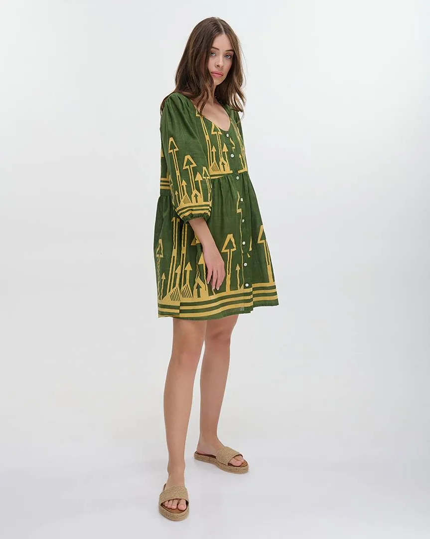 ΦΟΡΕΜΑ ΚΟΝΤΟ ME ΜΑΚΡΥ MANIKI ΧΑΚΙ ΜΕ ΧΡΥΣΕΣ ΚΕΝΤΗΤΕΣ ΛΕΠΤΟΜΕΡΕΙΕΣ ONE SIZE (100% COTTON)