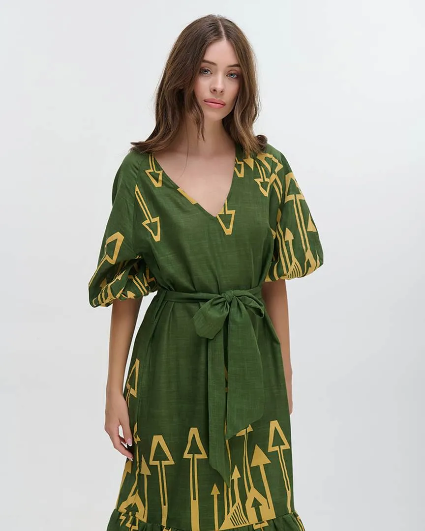 ΦΟΡΕΜΑ ΜΑΚΡΥ ME ΚΟΝΤΟ MANIKI ΧΑΚΙ ΜΕ ΧΡΥΣΕΣ ΚΕΝΤΗΤΕΣ ΛΕΠΤΟΜΕΡΕΙΕΣ ONE SIZE (100% COTTON)