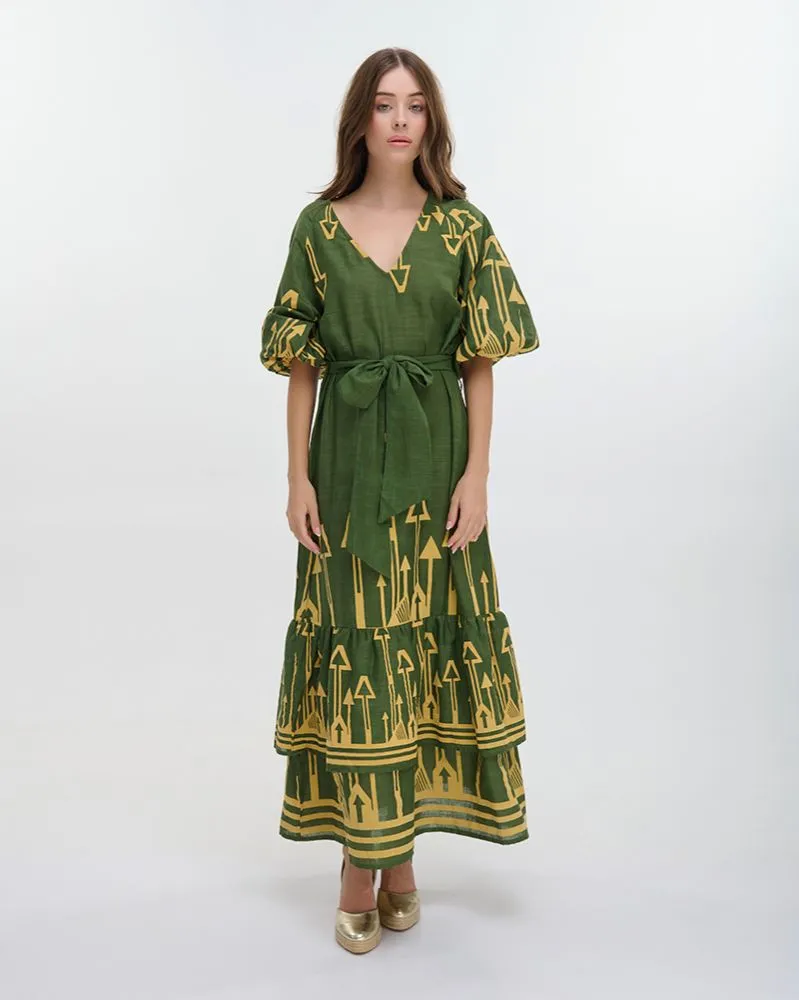 ΦΟΡΕΜΑ ΜΑΚΡΥ ME ΚΟΝΤΟ MANIKI ΧΑΚΙ ΜΕ ΧΡΥΣΕΣ ΚΕΝΤΗΤΕΣ ΛΕΠΤΟΜΕΡΕΙΕΣ ONE SIZE (100% COTTON)