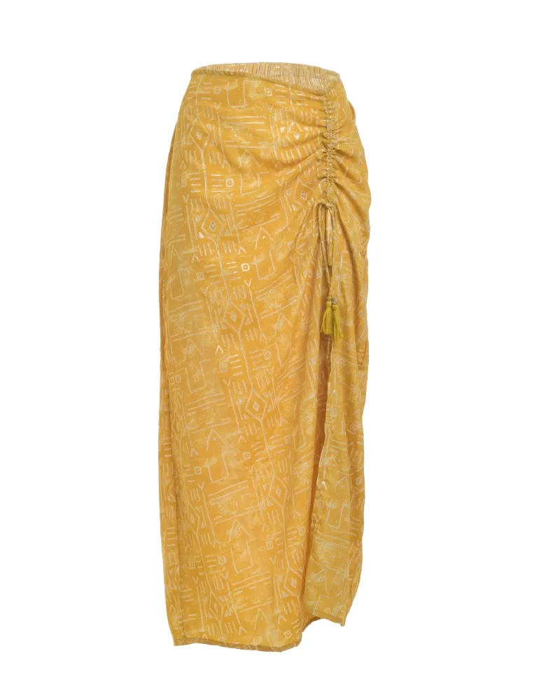 ΦΟΥΣΤΑ/ΠΑΡΕΟ ΣΕ ΜΟΥΣΤΑΡΔΙ ΧΡΩΜΑ ΜΕ ΓΕΩΜΕΤΡΙΚΑ ΣΧΕΔΙΑ S/M (100% CREPE)