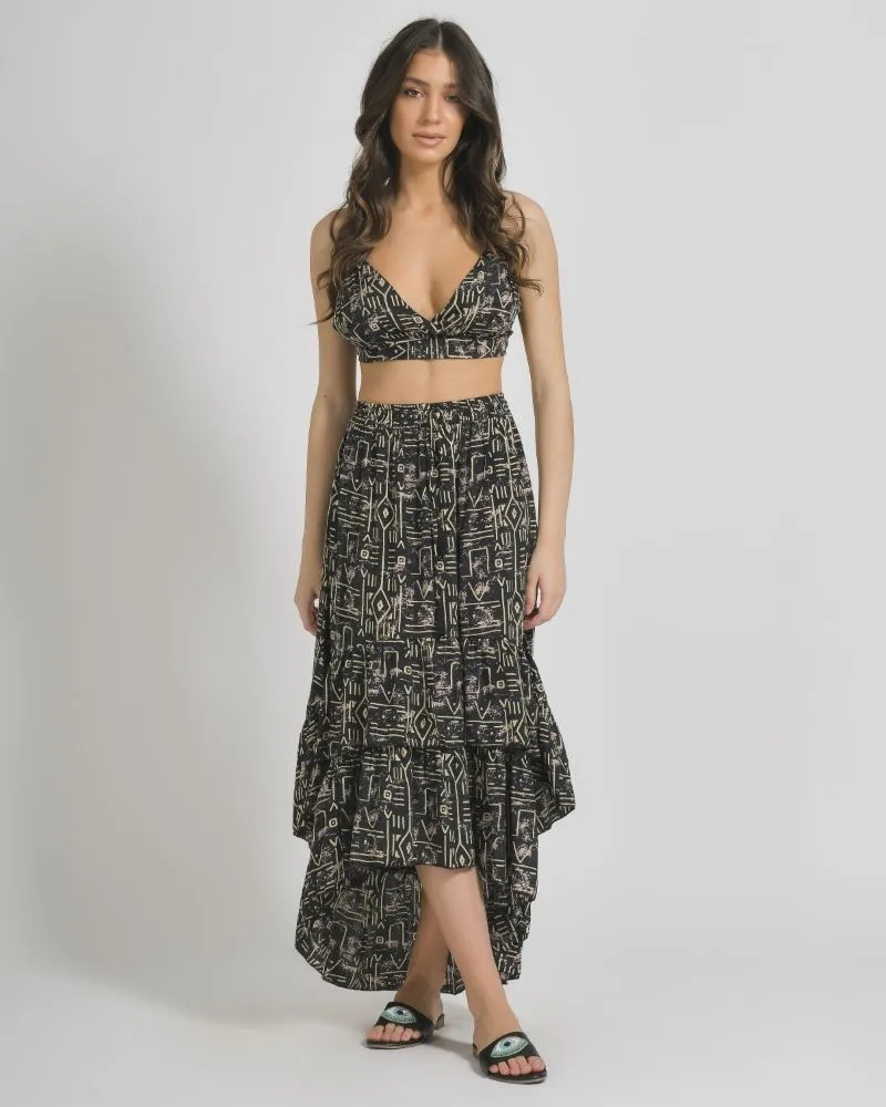 ΤΟΠ/ΜΠΛΟΥΖΑΚΙ ΜΕ ΔΕΣΙΜΟ ΣΕ ΜΑΥΡΟ ΧΡΩΜΑ ΜΕ ΓΕΩΜΕΤΡΙΚΑ ΣΧΕΔΙΑ ONE SIZE  (100% CREPE)