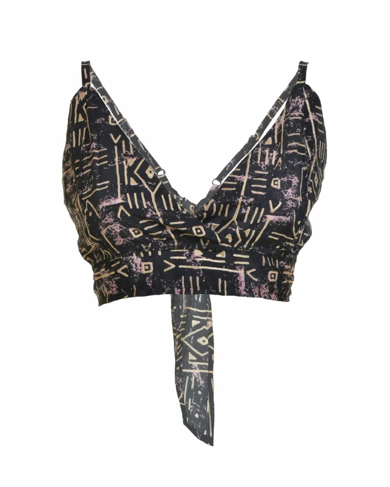 ΤΟΠ/ΜΠΛΟΥΖΑΚΙ ΜΕ ΔΕΣΙΜΟ ΣΕ ΜΑΥΡΟ ΧΡΩΜΑ ΜΕ ΓΕΩΜΕΤΡΙΚΑ ΣΧΕΔΙΑ ONE SIZE  (100% CREPE)