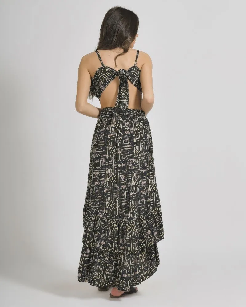 ΦΟΥΣΤΑ ΜΑΚΡΙΑ ΣΕ ΜΑΥΡΟ ΧΡΩΜΑ ΜΕ ΓΕΩΜΕΤΡΙΚΑ ΣΧΕΔΙΑ M/L (100% CREPE)