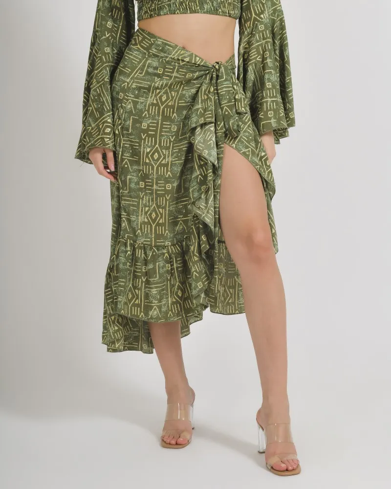 ΦΟΥΣΤΑ ΜΑΚΡΙΑ ΚΡΟΥΑΖΕ ΣΕ ΛΑΔΙ ΧΡΩΜΑ ΜΕ ΓΕΩΜΕΤΡΙΚΑ ΣΧΕΔΙΑ M/L (100% CREPE)