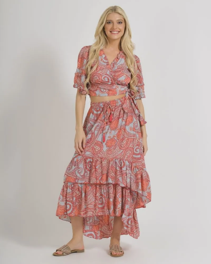 ΤΟΠ/ΜΠΛΟΥΖΑΚΙ ΣΕ ΡΟΖ/ΓΚΡΙ ΧΡΩΜΑ ΜΕ ΧΡΥΣΕΣ ΛΕΠΤΟΜΕΡΕΙΕΣ ONE SIZE  (100% CREPE) .