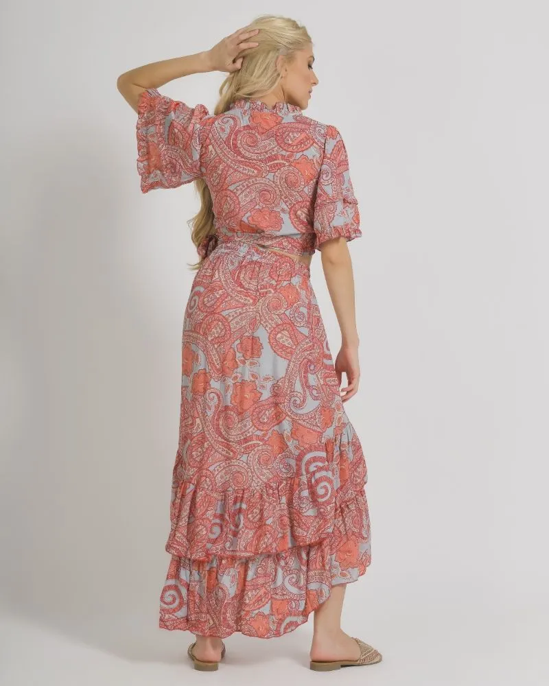 ΤΟΠ/ΜΠΛΟΥΖΑΚΙ ΣΕ ΡΟΖ/ΓΚΡΙ ΧΡΩΜΑ ΜΕ ΧΡΥΣΕΣ ΛΕΠΤΟΜΕΡΕΙΕΣ ONE SIZE  (100% CREPE) .