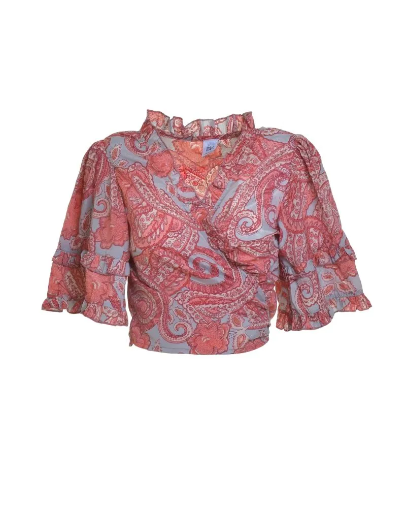 ΤΟΠ/ΜΠΛΟΥΖΑΚΙ ΣΕ ΡΟΖ/ΓΚΡΙ ΧΡΩΜΑ ΜΕ ΧΡΥΣΕΣ ΛΕΠΤΟΜΕΡΕΙΕΣ ONE SIZE  (100% CREPE) .