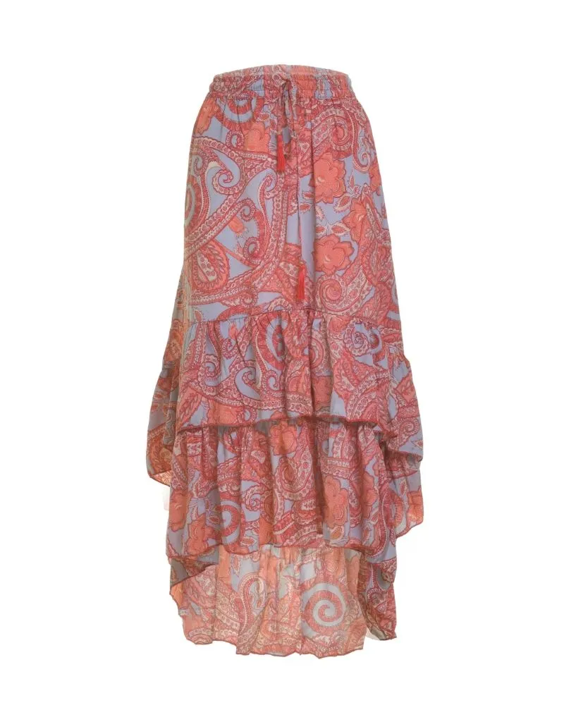 ΦΟΥΣΤΑ ΜΑΚΡΙΑ ΣΕ ΡΟΖ/ΓΚΡΙ ΧΡΩΜΑ ΜΕ ΧΡΥΣΕΣ ΛΕΠΤΟΜΕΡΕΙΕΣ M/L (100% CREPE)