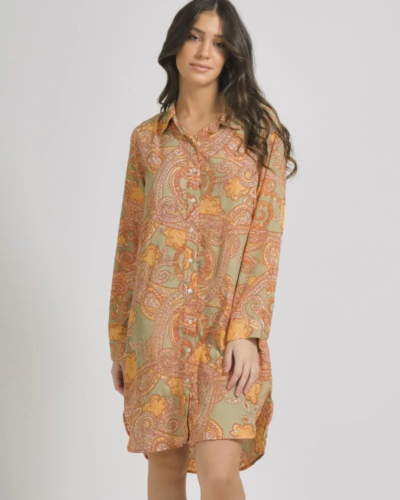 ΠΟΥΚΑΜΙΣΑ ΜΑΚΡΥΜΑΝΙΚΗ ΣΕ ΠΟΡΤΟΚΑΛΙ/ΓΚΡΙ ΧΡΩΜΑ ΜΕ ΧΡΥΣΕΣ ΛΕΠΤΟΜΕΡΕΙΕΣ ONE SIZE  (100% CREPE)