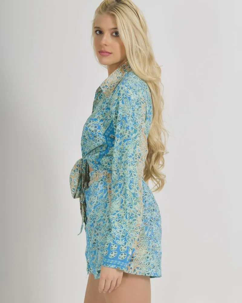 ΤΟΠ/ΠΟΥΚΑΜΙΣΑΚΙ ΜΕ ΔΕΣΙΜΟ ΣΕ ΤΥΡΚΟΥΑΖ/ΜΠΕΖ ΧΡΩΜΑ ΜΕ ΧΡΥΣΕΣ ΛΕΠΤΟΜΕΡΕΙΕΣ ONE SIZE (100% CREPE) . ΤΟΠ/ΠΟΥΚΑΜΙΣΑΚΙ ΜΕ ΔΕΣΙΜΟ ΣΕ ΤΥΡΚΟΥΑΖ/ΜΠΕΖ ΧΡΩΜΑ ΜΕ ΧΡΥΣΕΣ ΛΕΠΤΟΜΕΡΕΙΕΣ ONE SIZE (100% CREPE) .