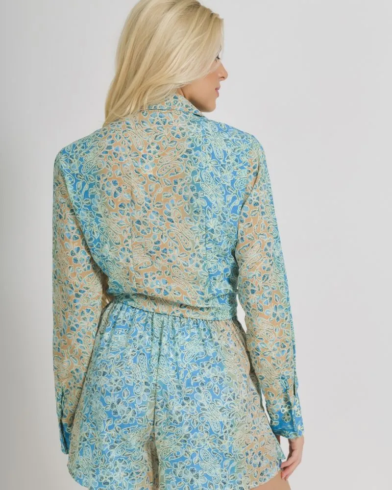 ΤΟΠ/ΠΟΥΚΑΜΙΣΑΚΙ ΜΕ ΔΕΣΙΜΟ ΣΕ ΤΥΡΚΟΥΑΖ/ΜΠΕΖ ΧΡΩΜΑ ΜΕ ΧΡΥΣΕΣ ΛΕΠΤΟΜΕΡΕΙΕΣ ONE SIZE  (100% CREPE) .