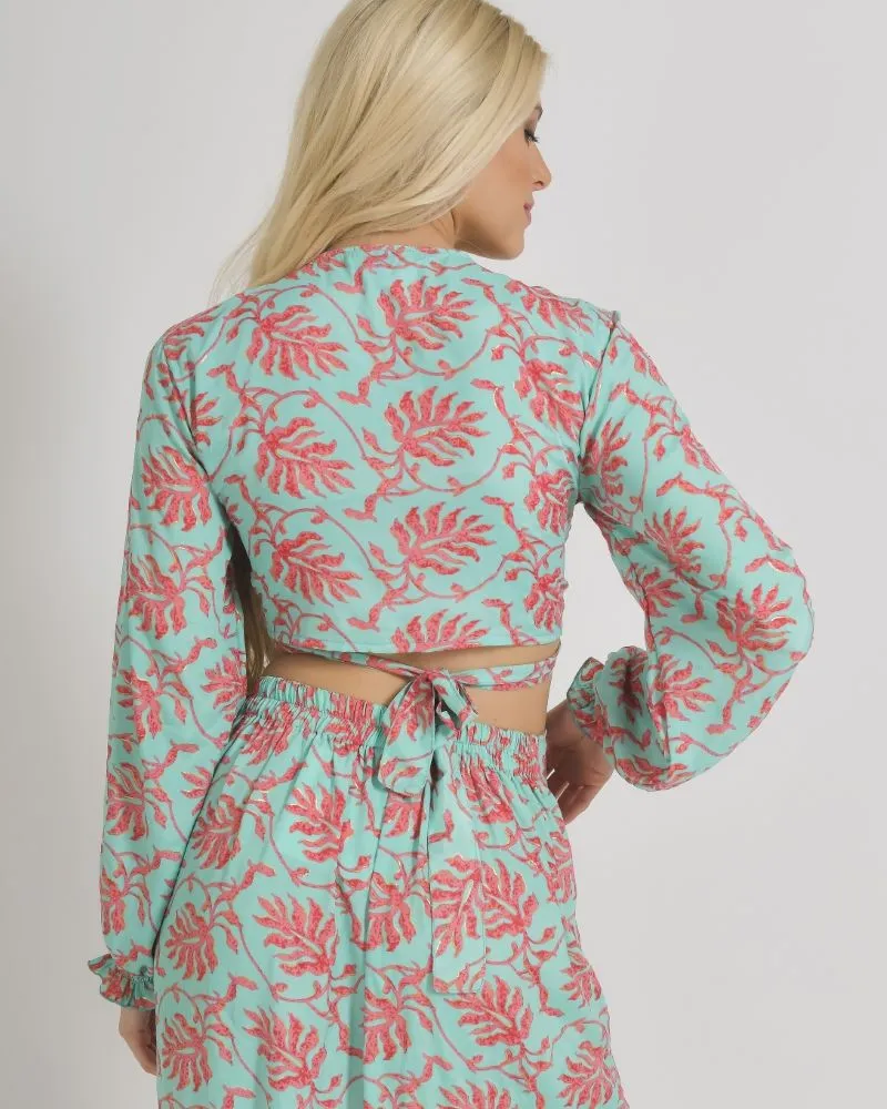 ΤΟΠ/ΜΠΛΟΥΖΑΚΙ ΣΕ ΒΕΡΑΜΑΝ/ΡΟΖ ΧΡΩΜΑ ΜΕ ΧΡΥΣΕΣ ΛΕΠΤΟΜΕΡΕΙΕΣ ONE SIZE  (100% CREPE) .