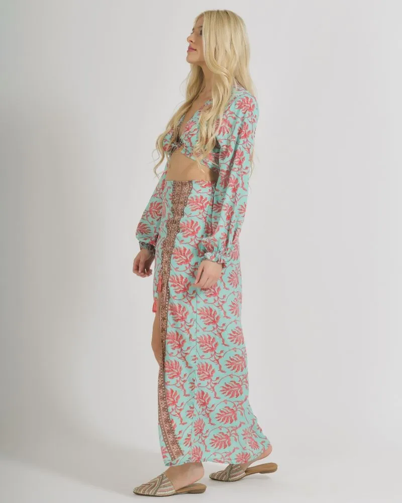 ΤΟΠ/ΜΠΛΟΥΖΑΚΙ ΣΕ ΒΕΡΑΜΑΝ/ΡΟΖ ΧΡΩΜΑ ΜΕ ΧΡΥΣΕΣ ΛΕΠΤΟΜΕΡΕΙΕΣ ONE SIZE  (100% CREPE) .