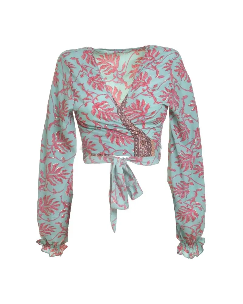 ΤΟΠ/ΜΠΛΟΥΖΑΚΙ ΣΕ ΒΕΡΑΜΑΝ/ΡΟΖ ΧΡΩΜΑ ΜΕ ΧΡΥΣΕΣ ΛΕΠΤΟΜΕΡΕΙΕΣ ONE SIZE  (100% CREPE) .