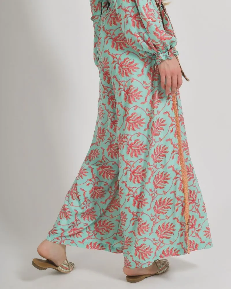 ΠΑΝΤΕΛΟΝΑ ΣΕ ΒΕΡΑΜΑΝ/ΡΟΖ ΧΡΩΜΑ ΜΕ ΧΡΥΣΕΣ ΛΕΠΤΟΜΕΡΕΙΕΣ S/M (100% CREPE)