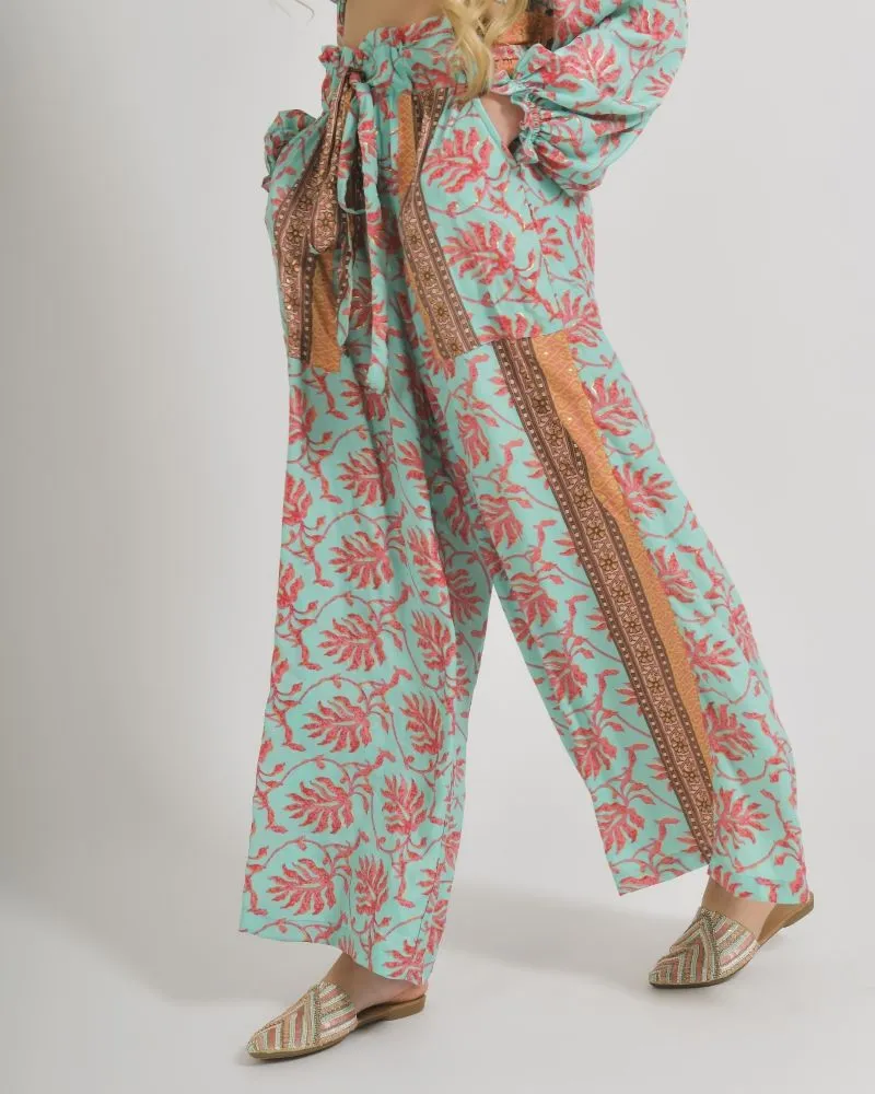 ΠΑΝΤΕΛΟΝΑ ΣΕ ΒΕΡΑΜΑΝ/ΡΟΖ ΧΡΩΜΑ ΜΕ ΧΡΥΣΕΣ ΛΕΠΤΟΜΕΡΕΙΕΣ S/M (100% CREPE)