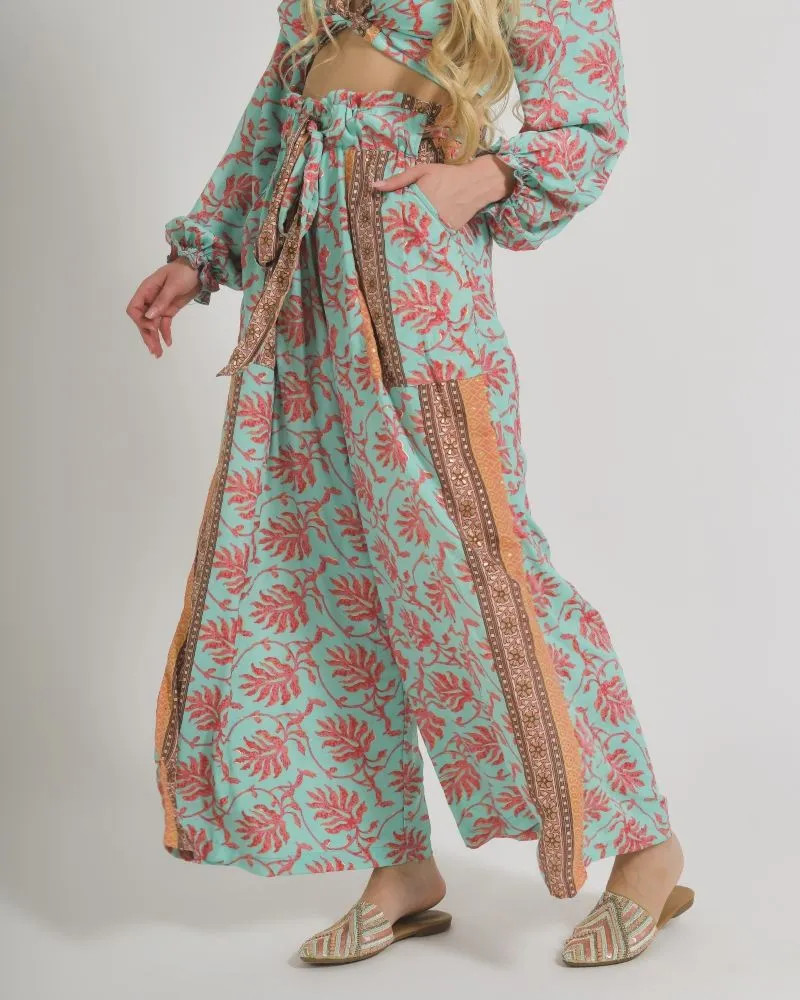 ΠΑΝΤΕΛΟΝΑ ΣΕ ΒΕΡΑΜΑΝ/ΡΟΖ ΧΡΩΜΑ ΜΕ ΧΡΥΣΕΣ ΛΕΠΤΟΜΕΡΕΙΕΣ M/L (100% CREPE)