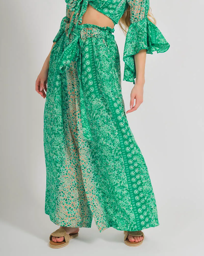 ΠΑΝΤΕΛΟΝΑ ΣΕ ΠΡΑΣΙΝΟ/ΜΠΕΖ ΧΡΩΜΑ ΜΕ ΧΡΥΣΑ ΣΧΕΔΙΑ S/M (100% CREPE) ΠΑΝΤΕΛΟΝΑ ΣΕ ΠΡΑΣΙΝΟ/ΜΠΕΖ ΧΡΩΜΑ ΜΕ ΧΡΥΣΑ ΣΧΕΔΙΑ S/M (100% CREPE)