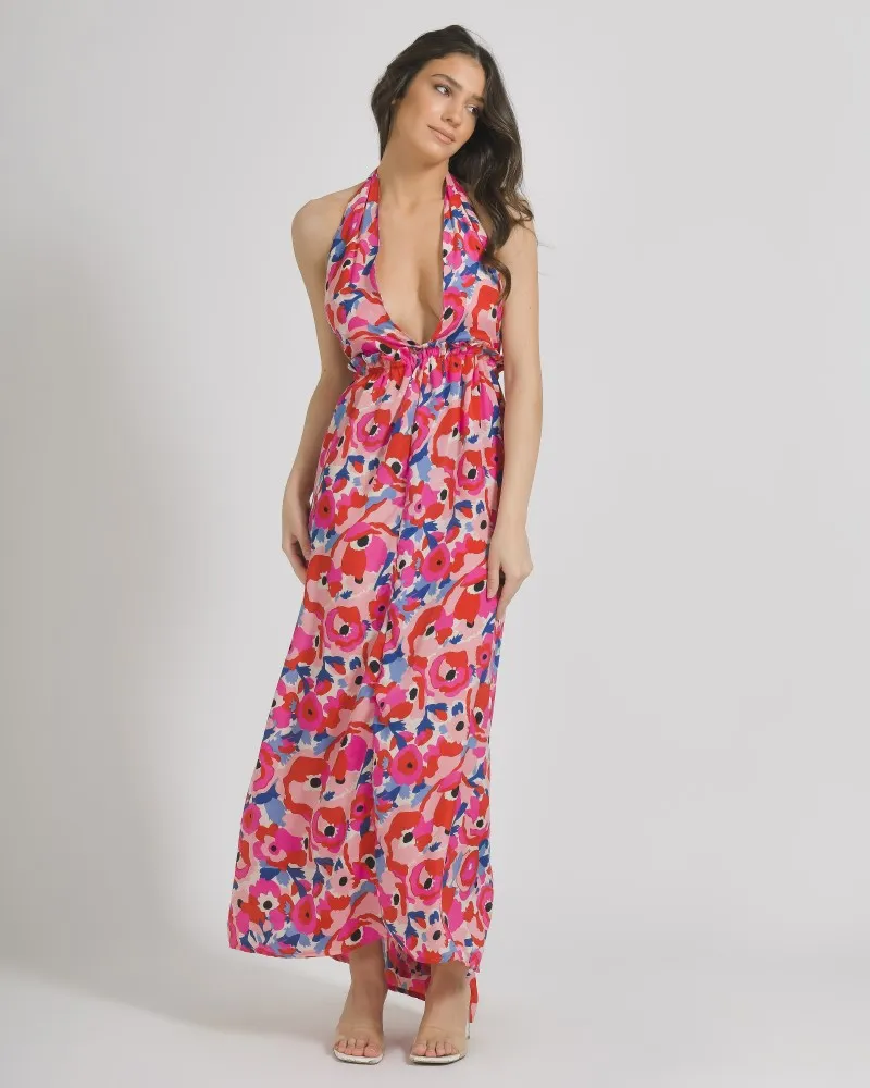 ΦΟΡΕΜΑ ΑΜΑΝΙΚΟ ΣΕ ΚΟΚΚΙΝΟ/ΦΟΥΞ ΧΡΩΜΑ ONE SIZE  (100% CREPE)