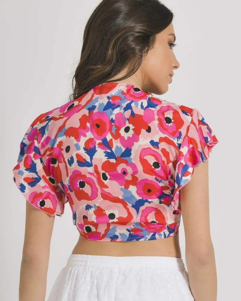 ΤΟΠ/ΜΠΛΟΥΖΑΚΙ ΣΕ ΚΟΚΚΙΝΟ/ΦΟΥΞ ΧΡΩΜΑ ONE SIZE  (100% CREPE)