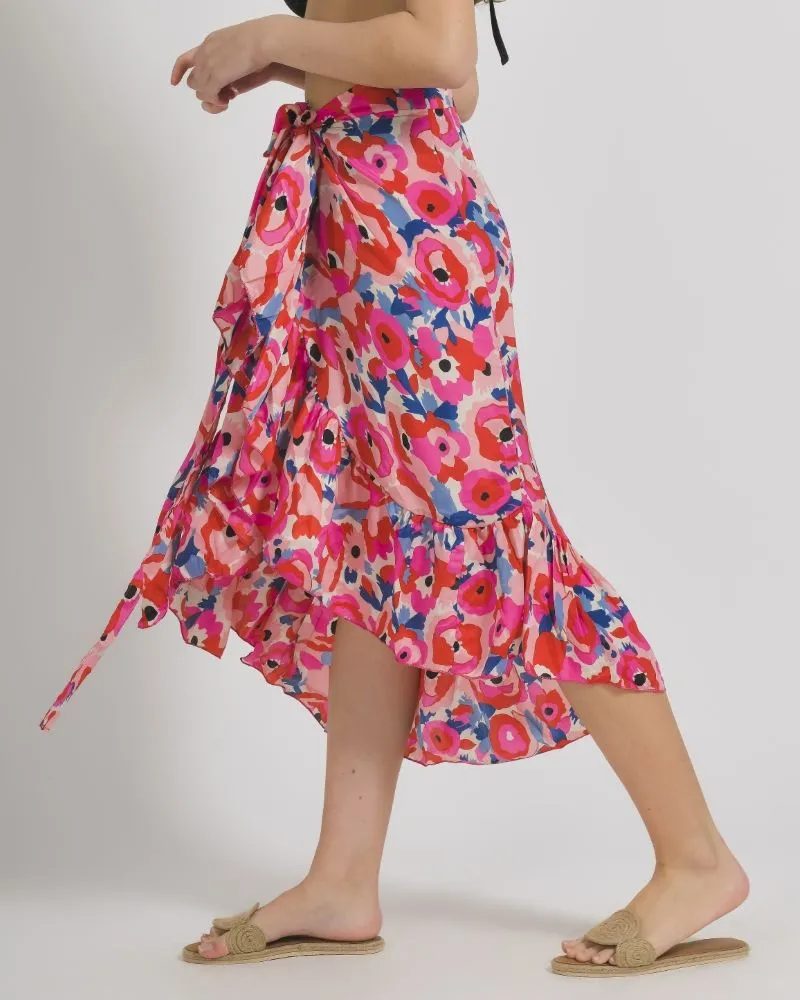 ΦΟΥΣΤΑ ΜΑΚΡΙΑ ΚΡΟΥΑΖΕ ΣΕ ΚΟΚΚΙΝΟ/ΦΟΥΞ ΧΡΩΜΑ M/L (100% CREPE)