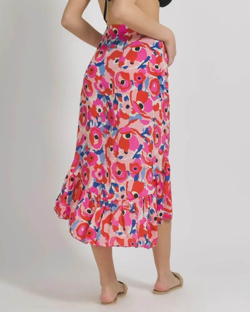 ΦΟΥΣΤΑ ΜΑΚΡΙΑ ΚΡΟΥΑΖΕ ΣΕ ΚΟΚΚΙΝΟ/ΦΟΥΞ ΧΡΩΜΑ M/L (100% CREPE)