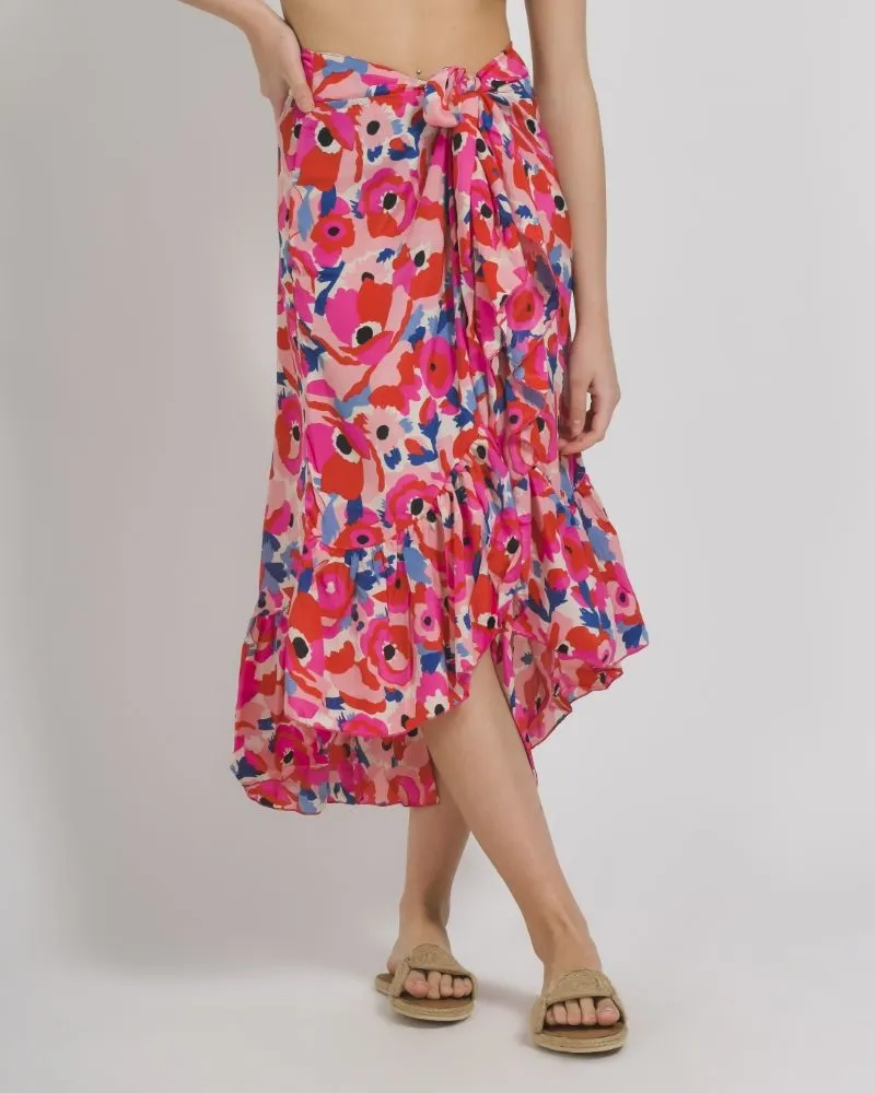 ΦΟΥΣΤΑ ΜΑΚΡΙΑ ΚΡΟΥΑΖΕ ΣΕ ΚΟΚΚΙΝΟ/ΦΟΥΞ ΧΡΩΜΑ M/L (100% CREPE)