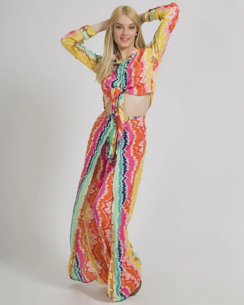 ΤΟΠ/ΠΟΥΚΑΜΙΣΟ ΜΕ ΔΕΣΙΜΟ ΠΟΛΥΧΡΩΜΟ ONE SIZE  (100% CREPE) .