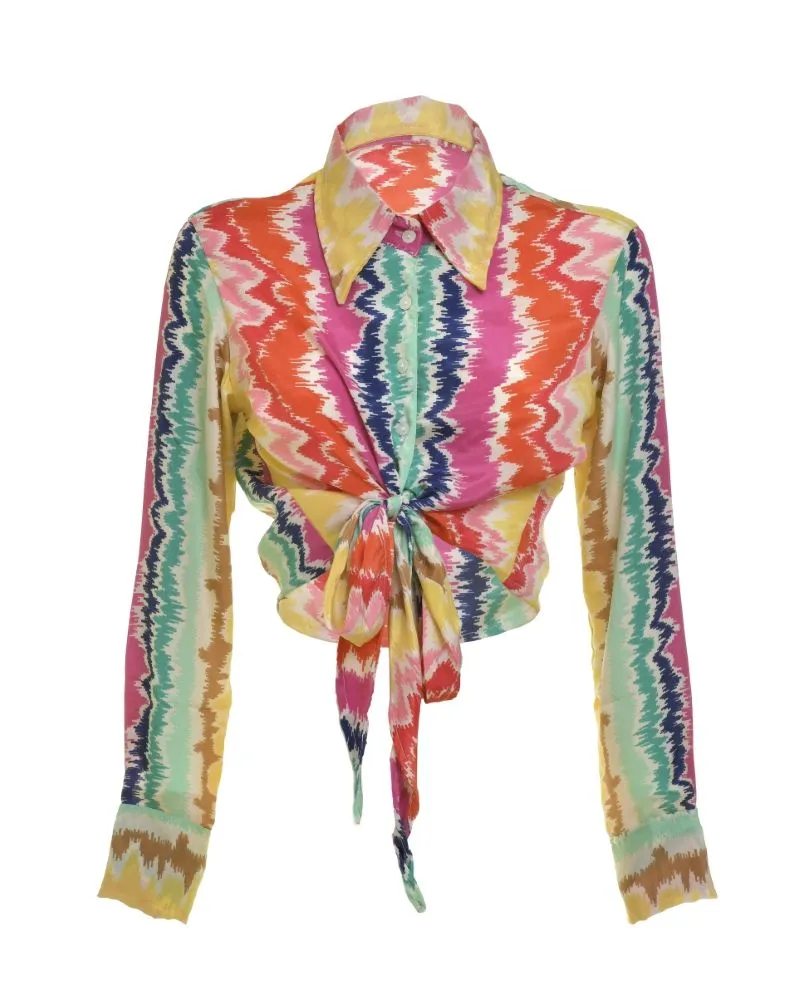 ΤΟΠ/ΠΟΥΚΑΜΙΣΟ ΜΕ ΔΕΣΙΜΟ ΠΟΛΥΧΡΩΜΟ ONE SIZE  (100% CREPE) .