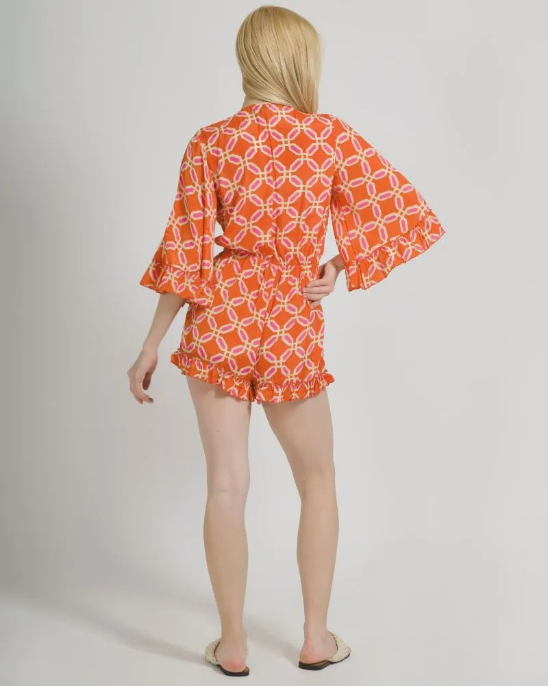 ΟΛΟΣΩΜΗ ΦΌΡΜΑ ΚΟΝΤΗ ΣΕ ΠΟΡΤΟΚΑΛΙ/ΡΟΖ ΧΡΩΜΑ ONE SIZE (100% CREPE)