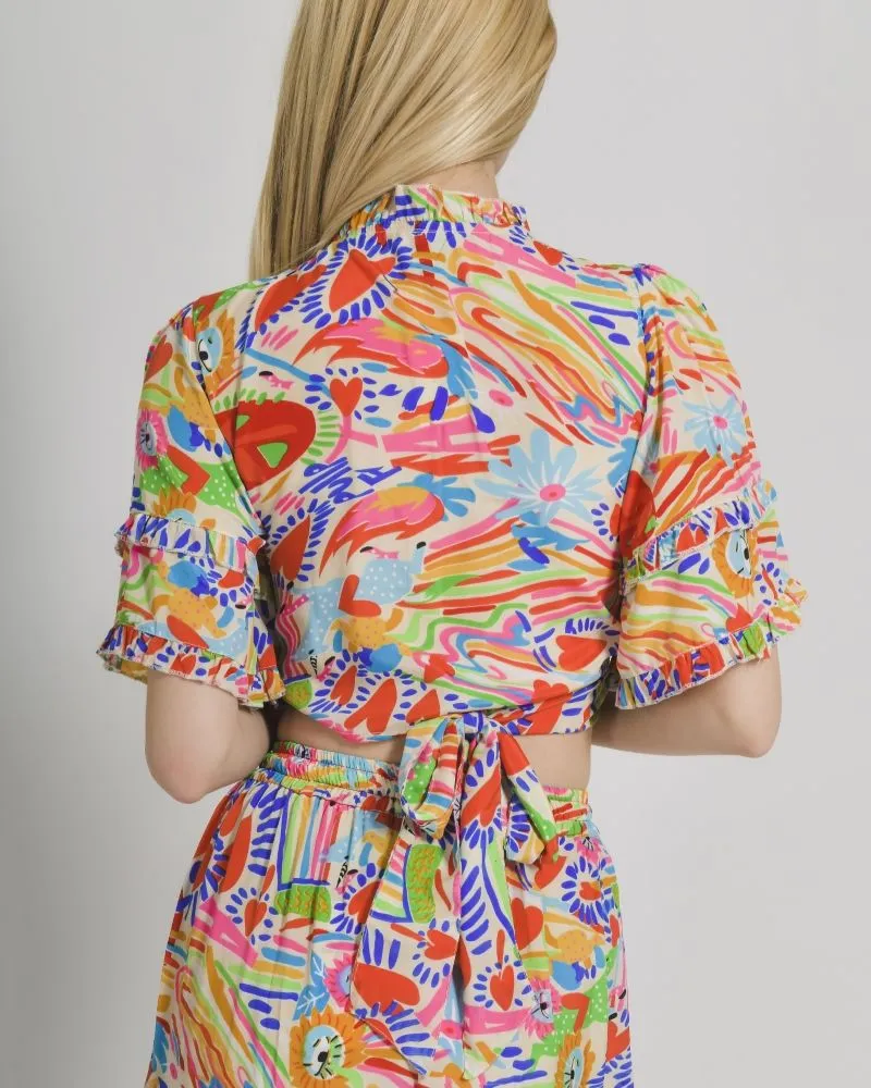 ΤΟΠ/ΜΠΛΟΥΖΑΚΙ ΜΕ ΠΟΛΥΧΡΩΜΑ ΣΧΕΔΙΑ ONE SIZE  (100% CREPE)