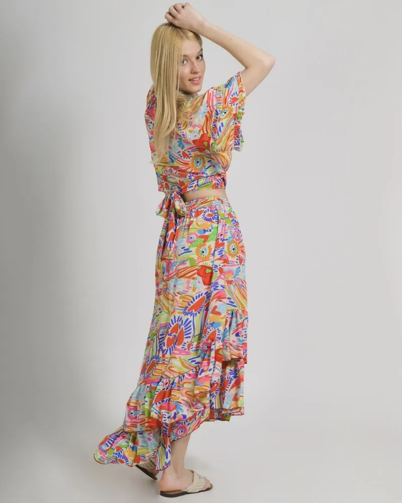 ΦΟΥΣΤΑ ΜΕ ΠΟΛΥΧΡΩΜΑ ΣΧΕΔΙΑ M/L (100% CREPE)