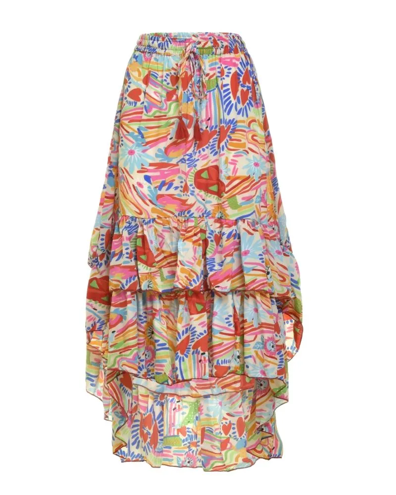 ΦΟΥΣΤΑ ΜΕ ΠΟΛΥΧΡΩΜΑ ΣΧΕΔΙΑ M/L (100% CREPE)