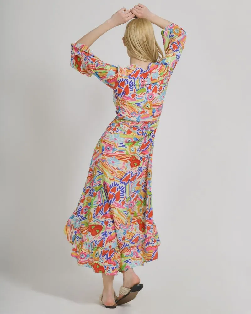 ΦΟΡΕΜΑ ΜΕ ΑΝΟΙΓΜΑ ΜΕ ΠΟΛΥΧΡΩΜΑ ΣΧΕΔΙΑ ONE SIZE  (100% CREPE)