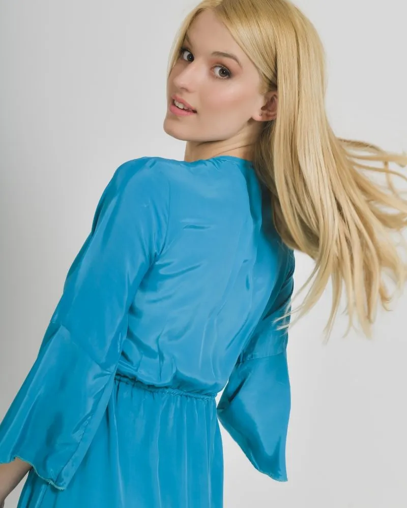 ΦΟΡΕΜΑ ΣΕ ΠΕΤΡΟΛ ΧΡΩΜΑ ΜΕ ΑΝΟΙΓΜΑ ONE SIZE (100% CREPE)