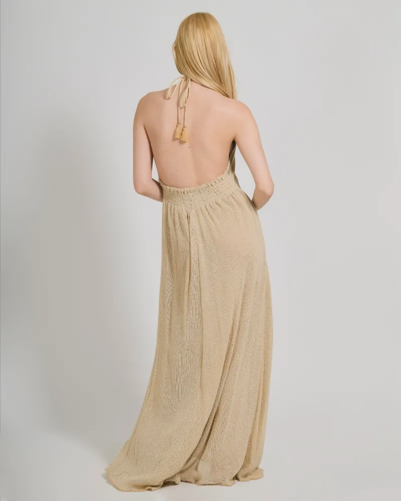 ΦΟΡΕΜΑ ΜΑΚΡΥ ΑΜΑΝΙΚΟ ΣΕ ΜΠΕΖ ΧΡΩΜΑ (100% COTTON)