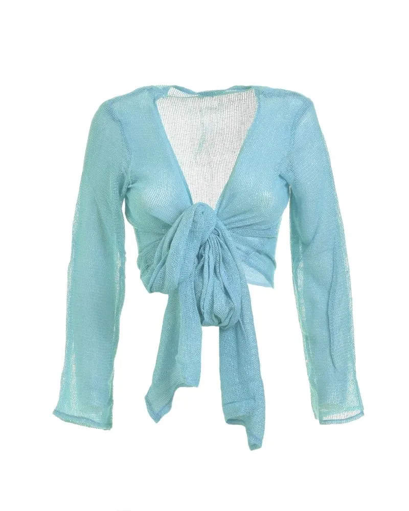 ΤΟΠ ΜΑΚΡΥΜΑΝΙΚΟ ΣΕ ΤΥΡΚΟΥΑΖ ΧΡΩΜΑ (100% COTTON)