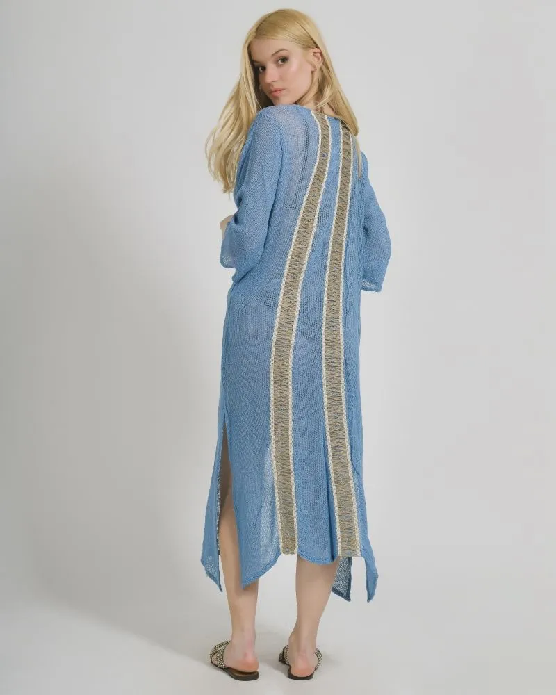 ΚΙΜΟΝΟ ΜΠΛΕ ΜΕ ΜΠΕΖ ΛΕΠΤΟΜΕΡΕΙΕΣ (100%COTTON)