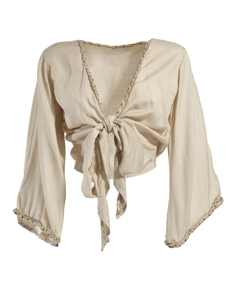 ΤΟΠ ΜΑΚΡΥΜΑΝΙΚΟ ΔΕΤΟ ΜΠΕΖ ΜΕ ΧΡΥΣΑ ΚΟΡΔΟΝΙΑ ONE SIZE (100% RAYON) ΤΟΠ ΜΑΚΡΥΜΑΝΙΚΟ ΔΕΤΟ ΜΠΕΖ ΜΕ ΧΡΥΣΑ ΚΟΡΔΟΝΙΑ ONE SIZE (100% RAYON)