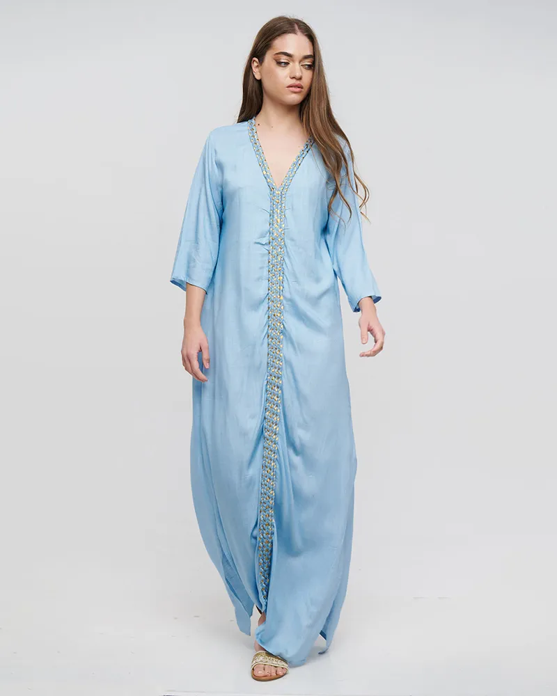 ΦΟΡΕΜΑ/ΚΑΦΤΑΝΙ ΜΑΚΡΥ ΓΑΛΑΖΙΟ ΜΕ ΧΡΥΣΑ ΚΟΡΔΟΝΙΑ ONE SIZE (100% RAYON) ΦΟΡΕΜΑ/ΚΑΦΤΑΝΙ ΜΑΚΡΥ ΓΑΛΑΖΙΟ ΜΕ ΧΡΥΣΑ ΚΟΡΔΟΝΙΑ ONE SIZE (100% RAYON)