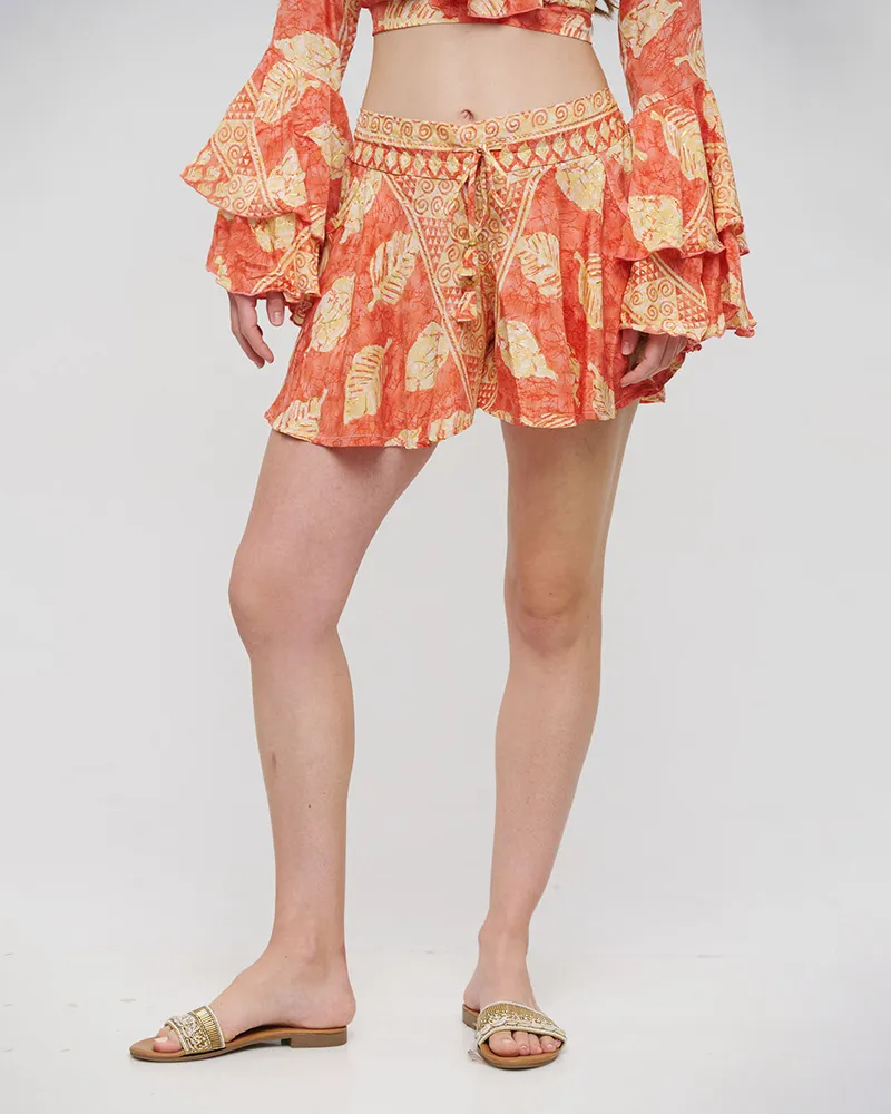 ΣΟΡΤΣΑΚΙ ΜΕ ΚΟΡΔΟΝΙΑ ΠΟΡΤΟΚΑΛΙ ΜΕ ΦΥΛΛΑ ΚΑΙ ΜΕ ΧΡΥΣΕΣ ΛΕΠΤΟΜΕΡΕΙΕΣ S/M (100% CREPE)