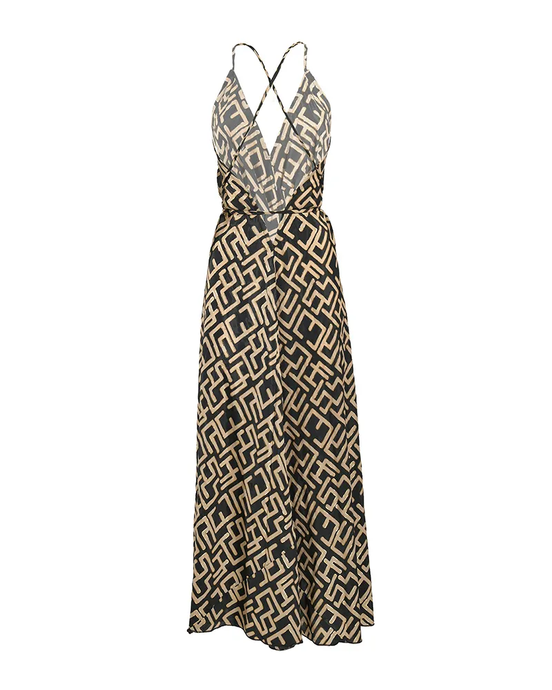 ΦΟΡΕΜΑ ΜΑΚΡΥ ΕΞΩΠΛΑΤΟ ΜΑΥΡΟ ΜΕ ΧΡΥΣΕΣ ΛΕΠΤΟΜΕΡΕΙΕΣ ONE SIZE(100% CREPE)