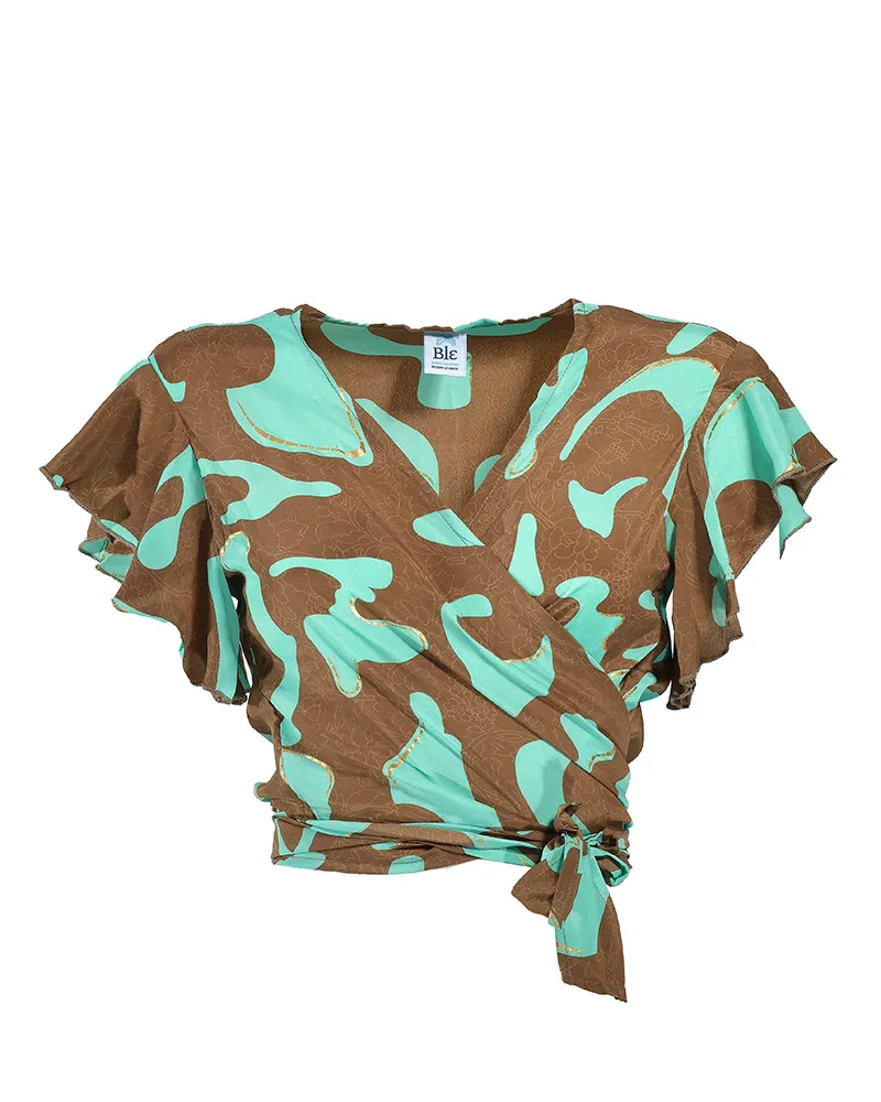 ΤΟΠ ΚΟΝΤΟ ΔΕΤΟ ”ΚΑΜΟΥΦΛΑΖ” ΚΑΦΕ/ΜΕΝΤΑ ONE SIZE (100%CREPE)