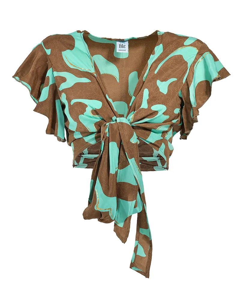 ΤΟΠ ΚΟΝΤΟ ΔΕΤΟ ”ΚΑΜΟΥΦΛΑΖ” ΚΑΦΕ/ΜΕΝΤΑ ONE SIZE (100%CREPE)