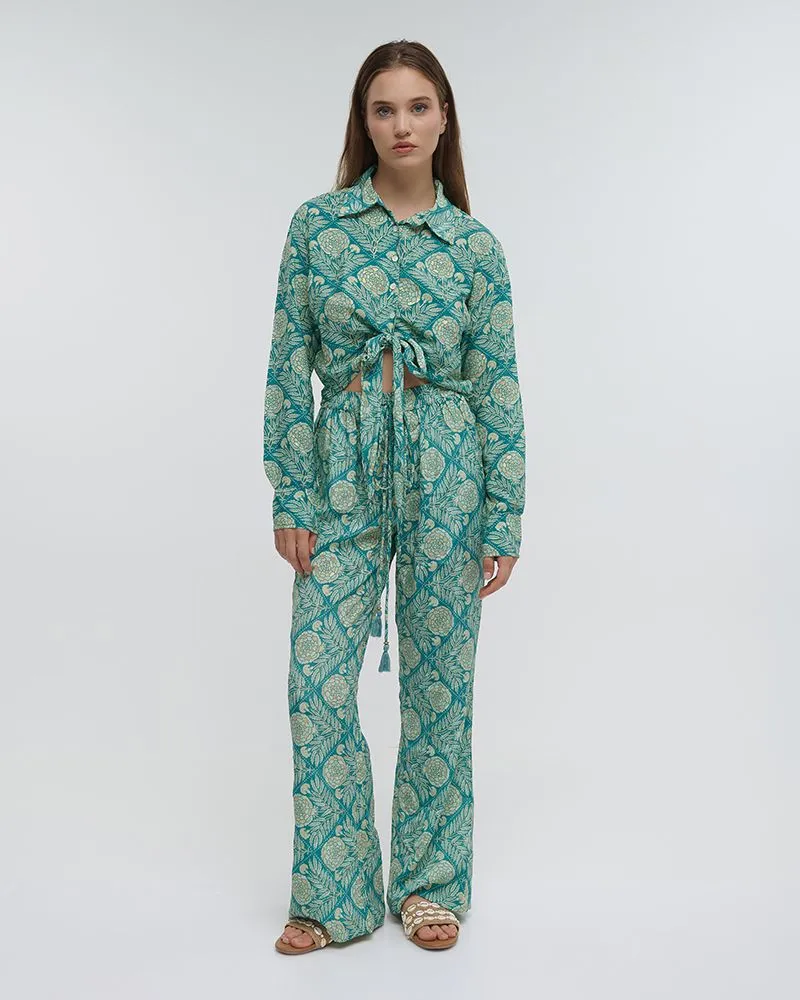 ΠΟΥΚΑΜΙΣΟ ΚΟΝΤΟ ΔΕΤΟ ”ΛΟΥΛΟΥΔΙ” ΠΡΑΣΙΝΟ ΜΕ ΧΡΥΣΕΣ ΛΕΠΤΟΜΕΡΕΙΕΣ ONE SIZE (100% CREPE)