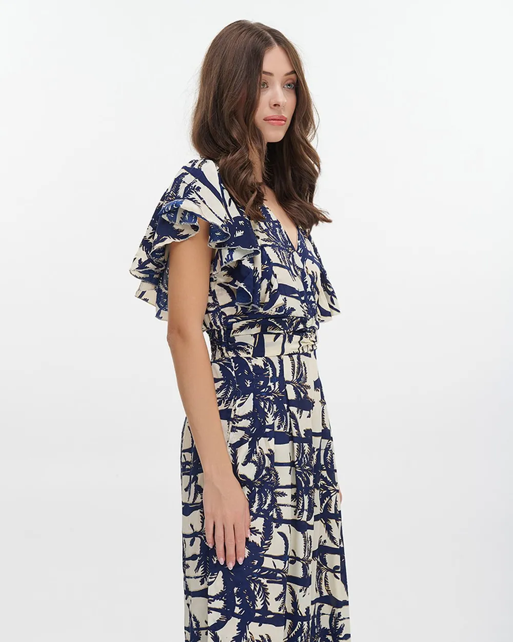 ΟΛΟΣΩΜΗ ΦΟΡΜΑ ΜΑΚΡΙΑ ΜΕ ΚΟΝΤΟ ΜΑΝΙΚΙ ''ΦΟΙΝΙΚΕΣ'' ΜΠΛΕ ΜΕ ΧΡΥΣΕΣ ΛΕΠΤΟΜΕΡΕΙΕΣ ONE SIZE (100% CREPE)